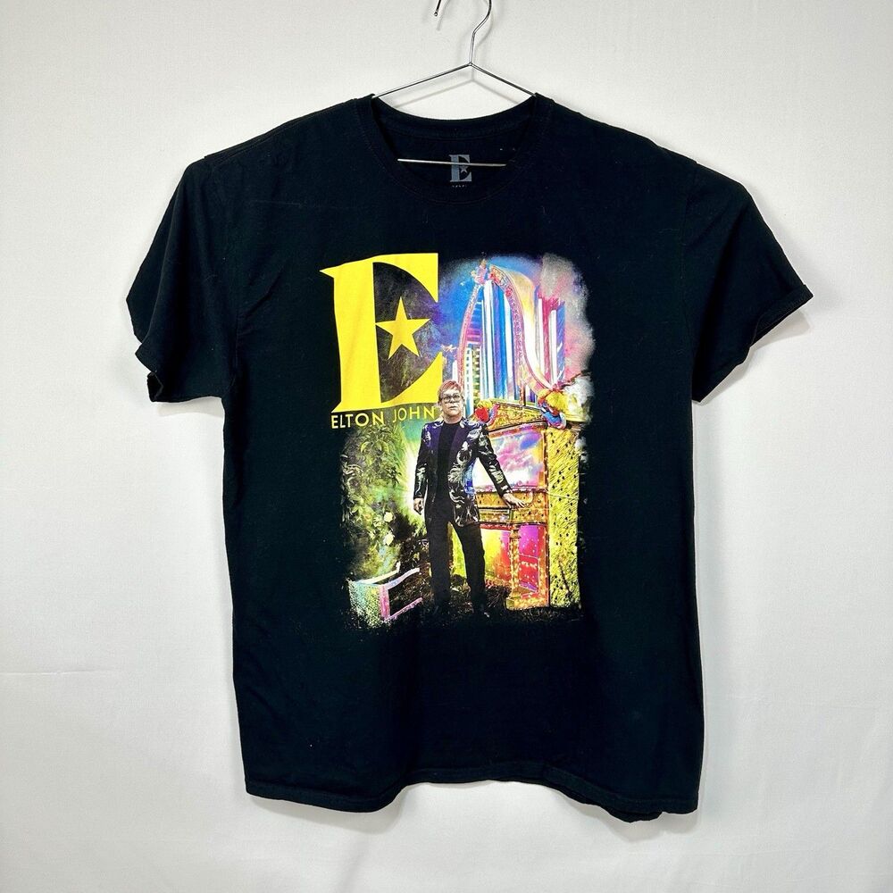 Elton John 2019 Farewell Tour Cotton Crew Neck T-Shirt Multicolor XXL